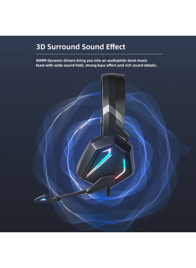BURAQ Soyto SY-G20 RGB Dual Streamer Gaming Computer Headset, Style: Non-luminous Version (Black Orange) - Image 3