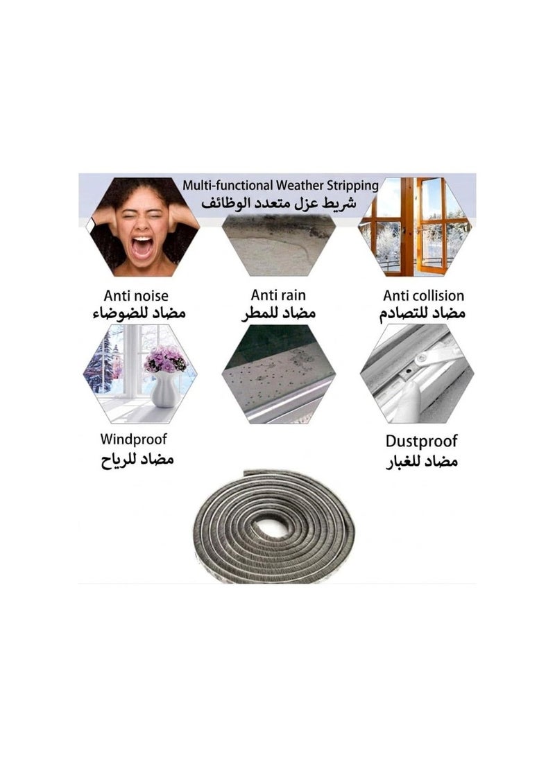 5 متر مانع أتربة فرو، شعر، عازل للأبواب والشبابيك، يمنع تسريب الهواء والتراب ودخول الحشرات (قد يختلف الطول اختلافًا طفيفًا). - Image 3