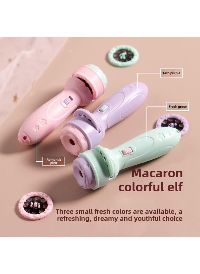 Generic - Projection Flashlight Children's Toys Kindergarten Cognitive Puzzle Early Education Luminous Projector Gift Stall-Color:Single Flashlight Cardless Romantic Powder - Image 1