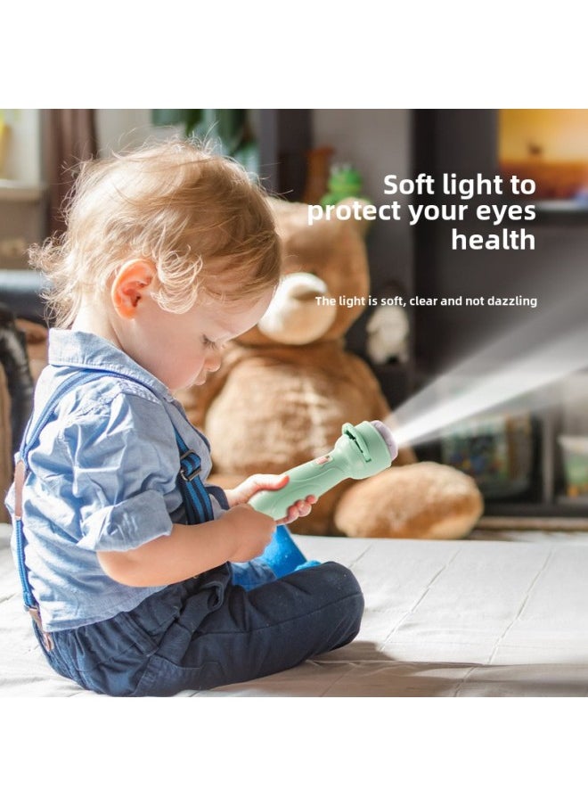 Generic - Projection Flashlight Children's Toys Kindergarten Cognitive Puzzle Early Education Luminous Projector Gift Stall-Color:Single Flashlight Cardless Romantic Powder - Image 1