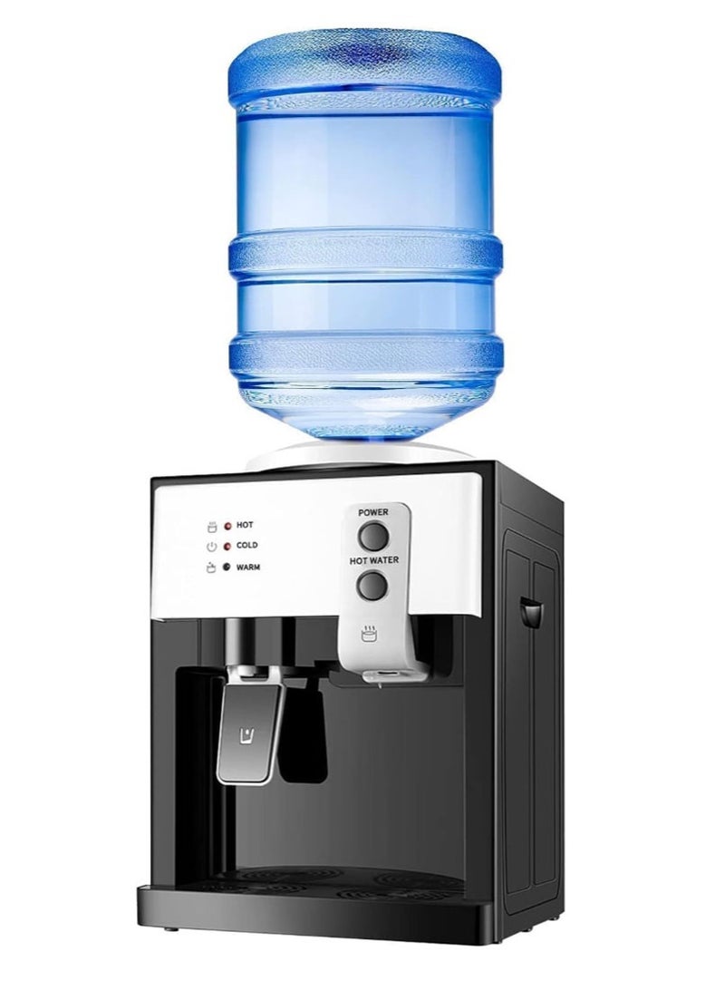 موزع مياه مبرد تحميل علوي، موزع كهربائي ساخن وبارد لسطح المكتب مع 3 إعدادات لدرجة الحرارة، موزع مياه مبرد سطح المكتب من 1 إلى 5 جالون للقهوة في المنزل والمكتب - Image 1