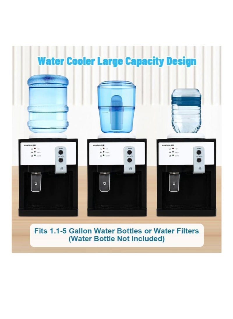 موزع مياه مبرد تحميل علوي، موزع كهربائي ساخن وبارد لسطح المكتب مع 3 إعدادات لدرجة الحرارة، موزع مياه مبرد سطح المكتب من 1 إلى 5 جالون للقهوة في المنزل والمكتب - Image 3