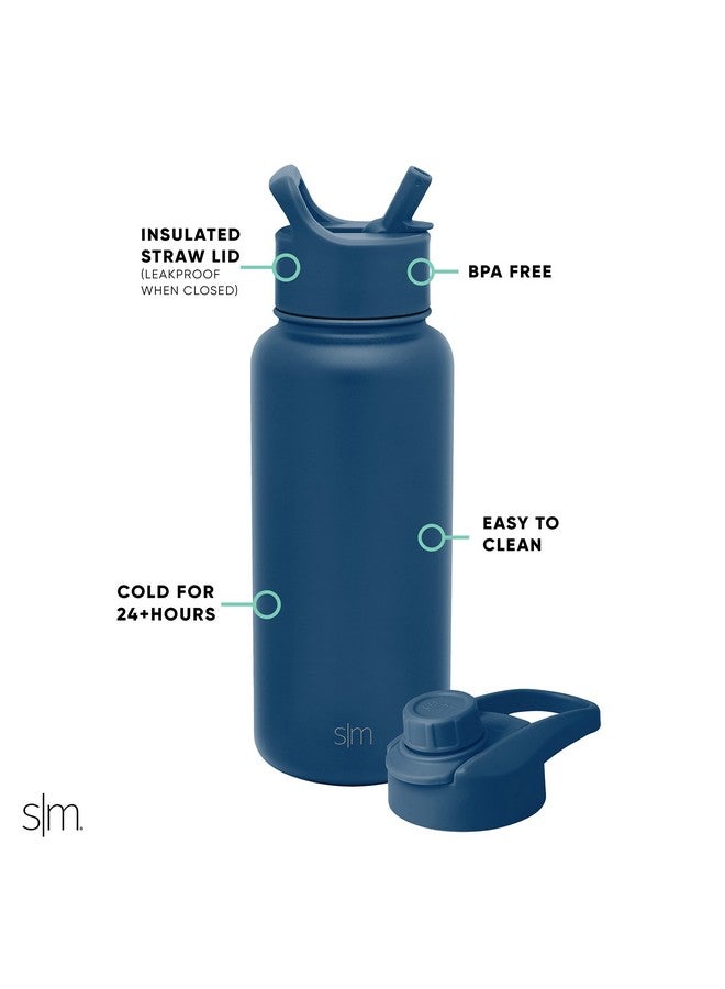 Simple Modern Simple Modern Water Bottle with Straw and Chug Lid Vacuum Insulated Stainless Steel Metal Thermos Bottles | Reusable Leak Proof BPA-Free Flask for Sports | Summit Collection | 32oz, Slumberland - Image 2