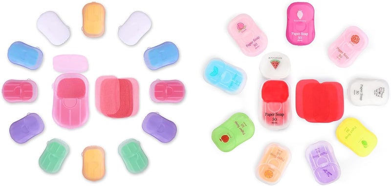 Bamsod Bamsod Mini Hand Soap Sheets Antibacterial Soap Paper Sheets Portable Disposable Travel Scented Bath Slice Sheet Foaming Paper Soap Confetti Slide Flakes for Travel and Outdoor 