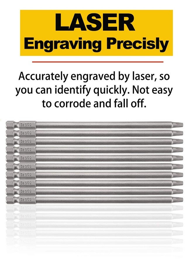 Rocaris مجموعة رؤوس مفكات براغي مغناطيسية طويلة برأس مربع وساق سداسية مقاس 1/4 بوصة من روكاريس، أدوات كهربائية SQ2 لأداة ثقب البوكيت - بطول 6 بوصات - Image 5