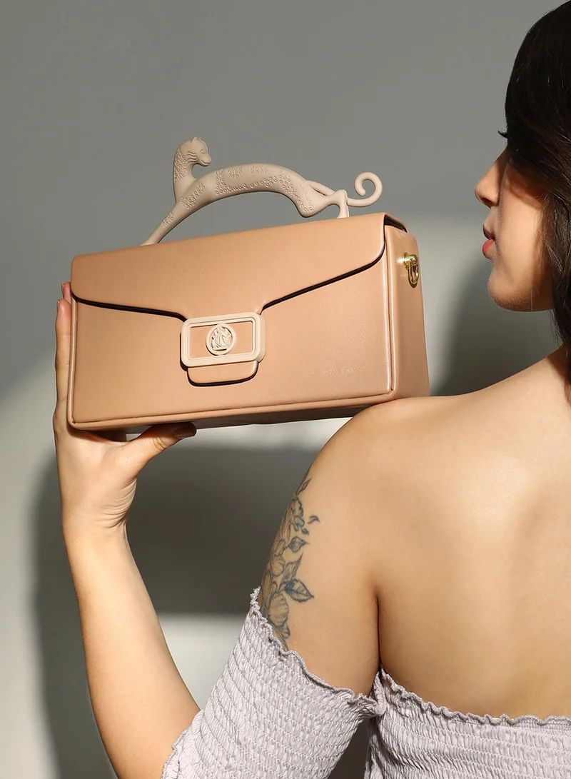 صوص هاوت حقيبة يد نسائية جاكوار فروست - بني تان