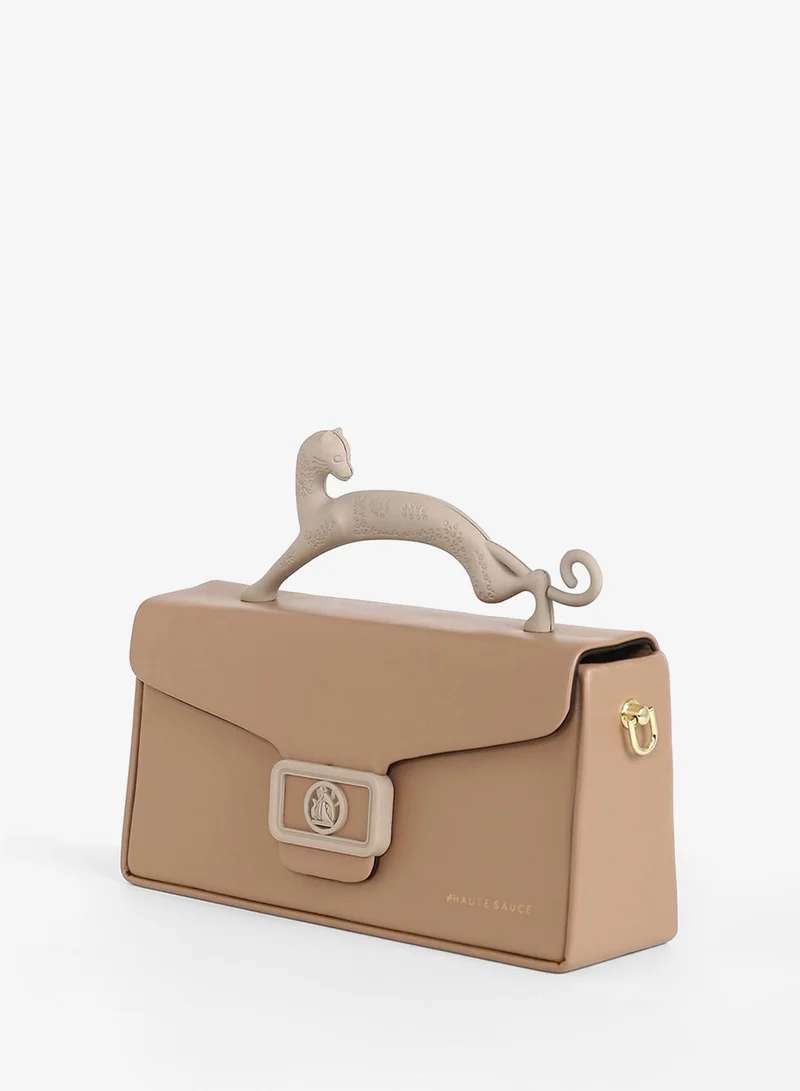 Haute Sauce  Women's The Jaguar Frost Hand Bag - Tan Brown for Women | Best Price UAE