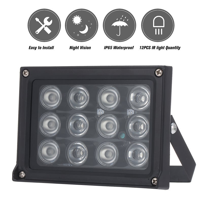 Infrared Illuminator 12pcs Array IR LEDS IR Illuminator Night Vision Wide Angle Long Range Outdoor Waterproof for CCTV Security Camera - Image 2