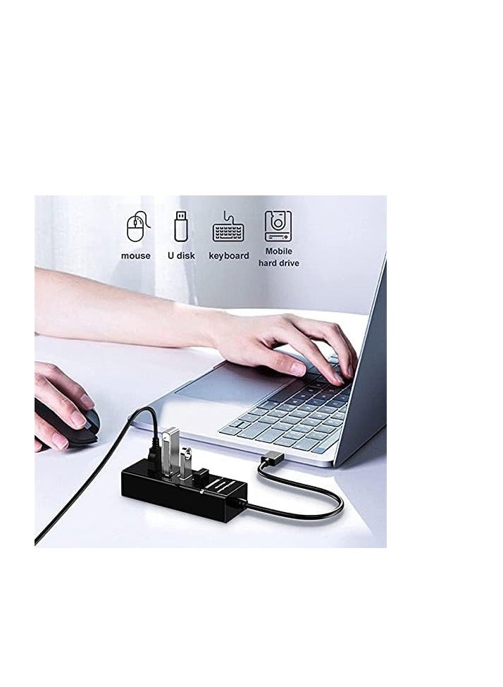 Terabyte 4 Port USB HUB SuperSpeed 3.0 High-Speed Multiport Slim USB Hub 1 feet Cable Length Adapter and Led Indicator Compatible for Pendrive, Mouse, Keyboards, Mobile, Tablet ( Black - Image 3
