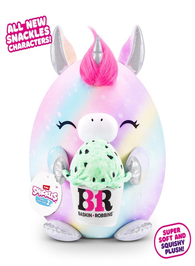 Snackles Series 2 8-inch by ZURU Cuddly Squishy Comfort 8-inch Plush with Licensed Snack Brand Accessory (Unicorn&Baskin-Robbins - Image 2