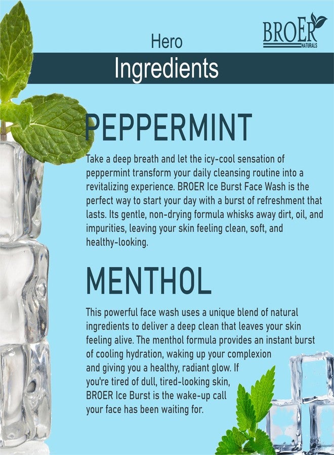 BROER Ice Burst Face wash, with Menthol and Peppermint | Menthol face wash | Peppermint face wash | Cooling face wash | Refreshing and Deep cleansing face wash | Summer face wash 100 ml - Image 4
