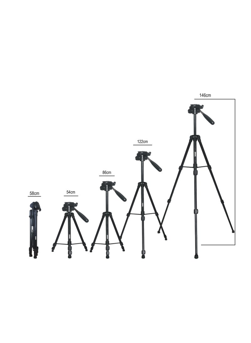 Coopic T-590 Light weight Portable Aluminum Camera Tripod Maximum Height 146cm/57.48inch Compatible with Canon Nikon Sony DSLR Camera with Carry Case Load 3kg 6.60lb Load - Image 5