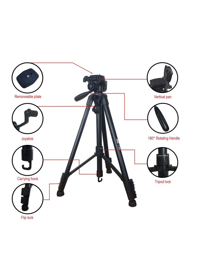 Coopic T-590 Light weight Portable Aluminum Camera Tripod Maximum Height 146cm/57.48inch Compatible with Canon Nikon Sony DSLR Camera with Carry Case Load 3kg 6.60lb Load - Image 3