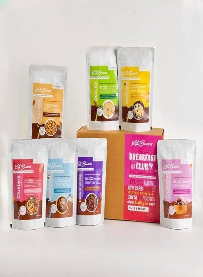 Kilobeaters Weekly Breakfast Box (Pack Of 7) | Raw Cacao, Berry Clusters, Chocolate Cookie Cereal, Noatmeal, Raw Cacao Noatmeal & Quicky Protein Meal | No Added Sugar | Healthy Breakfast For Adults - Image 3