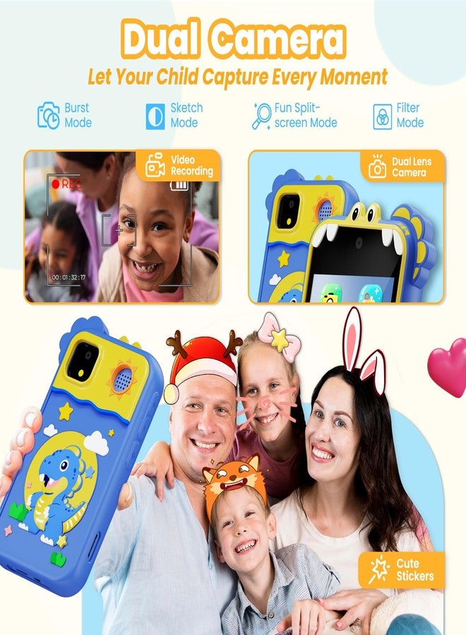 windpaint Kids Phone for Boys Gifts, Kids Camera Toy Smart Phone Birthday Gifts for Boys Toys Toddler Ages3, 5, 7, 8, 10 Year Old, Learning Toys with 2.8" Touchscreen, Music, Camera, Video, Game(Blue) - Image 3