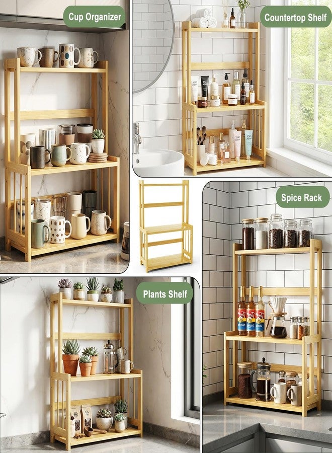 Bambition Countertop Coffee Station Organizer, 3 Tier Bamboo Shelf for Coffee Bar Accessories, Coffee Bar Organizer for Home Kitchen - Image 5