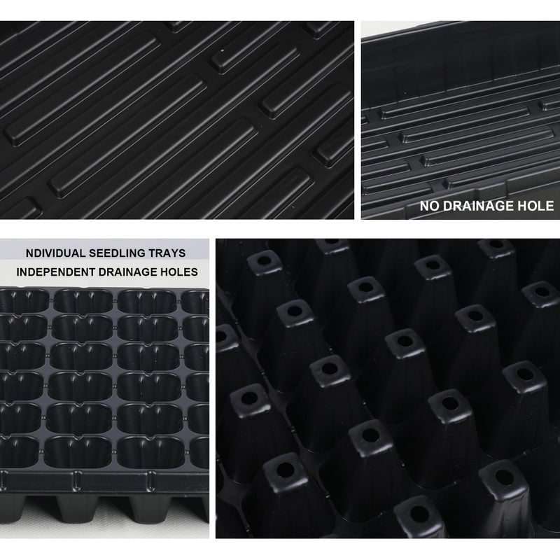 Hourleey 20 Pack Trays Include 10 Pack 1020 Seed Starter Trays and 10 Pack 72 Cell Plug Trays, Thick Durable Plastic Plant Nursery Tray, Propagation Tray for Seedlings Microgreens Fodder Plant - Image 4