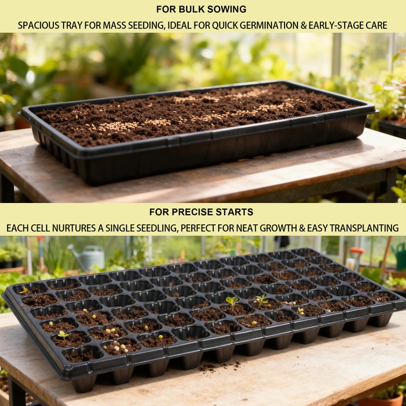 Hourleey 20 Pack Trays Include 10 Pack 1020 Seed Starter Trays and 10 Pack 72 Cell Plug Trays, Thick Durable Plastic Plant Nursery Tray, Propagation Tray for Seedlings Microgreens Fodder Plant - Image 2