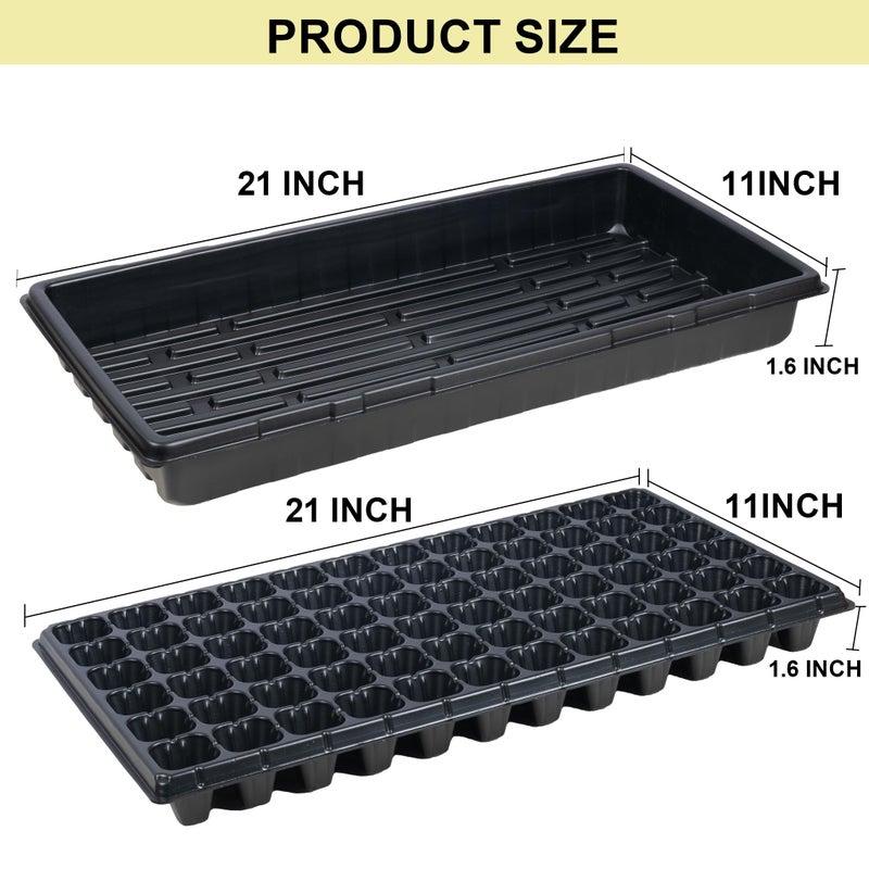 Hourleey 20 Pack Trays Include 10 Pack 1020 Seed Starter Trays and 10 Pack 72 Cell Plug Trays, Thick Durable Plastic Plant Nursery Tray, Propagation Tray for Seedlings Microgreens Fodder Plant - Image 5