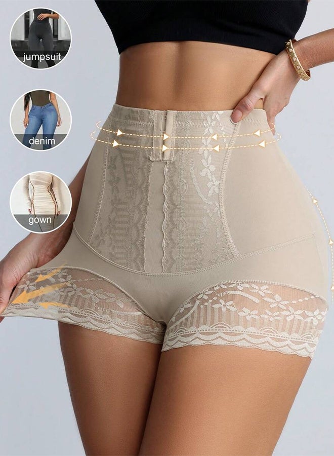 Women's High Waist Tummy Control Shapewear Shorts, Front Closure Waist Trainer Panties with Butt Lift and Lace Trim - Image 4