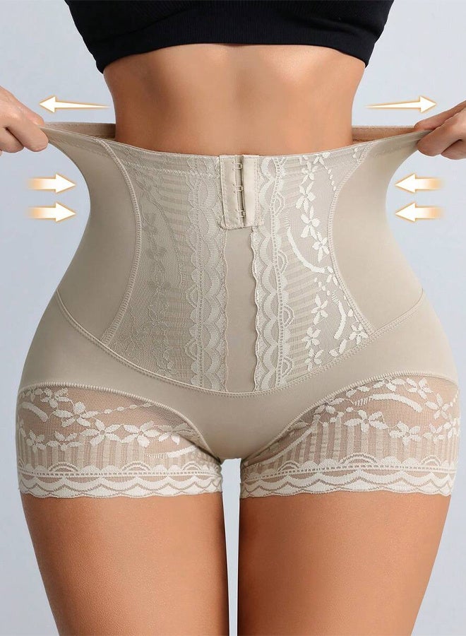 Women's High Waist Tummy Control Shapewear Shorts, Front Closure Waist Trainer Panties with Butt Lift and Lace Trim - Image 1