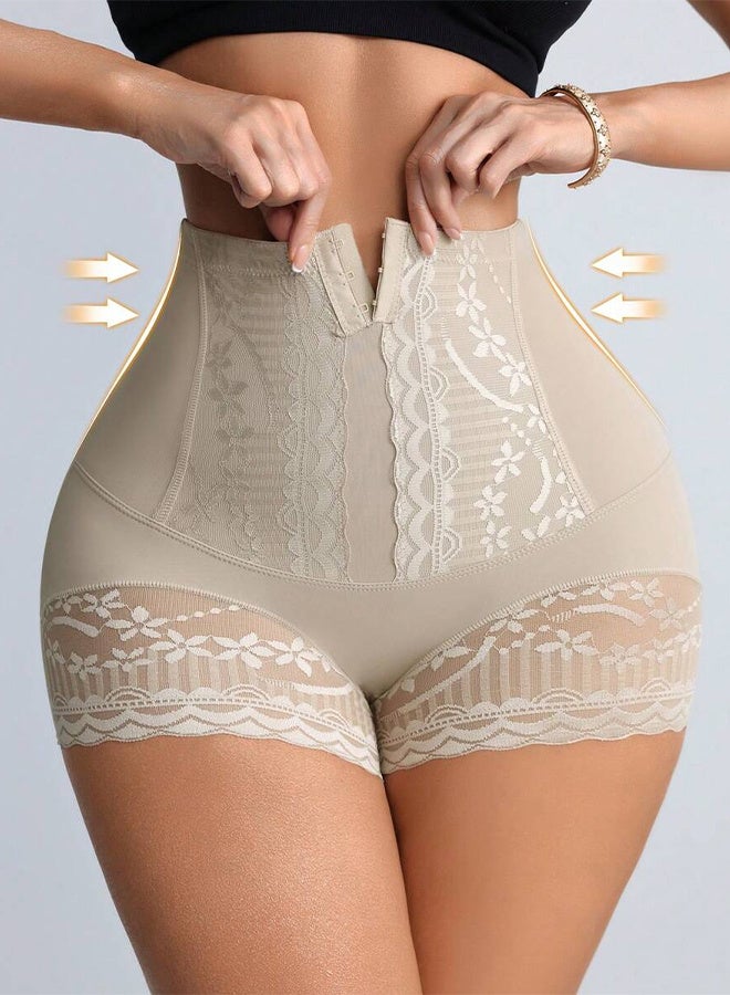 Women's High Waist Tummy Control Shapewear Shorts, Front Closure Waist Trainer Panties with Butt Lift and Lace Trim - Image 3