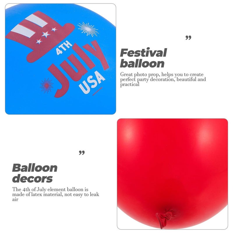 16 Pcs 12 Inch Latex Patriotic Balloons With Ribbon For July 4th Memorial Day Party Decor - Image 4