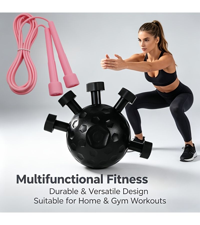 2pc Fitness Set Finger Press Ball And Anti Tangle Jump Rope For Athletes Office Workers Muscle Relief - Image 2