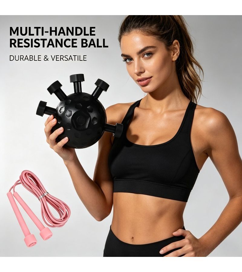 2pc Fitness Set Finger Press Ball And Anti Tangle Jump Rope For Athletes Office Workers Muscle Relief - Image 1
