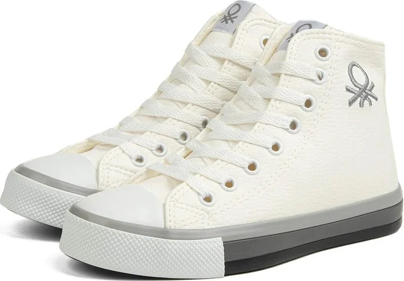 بينيتون Women's Sneakers White-Grey 30726Z