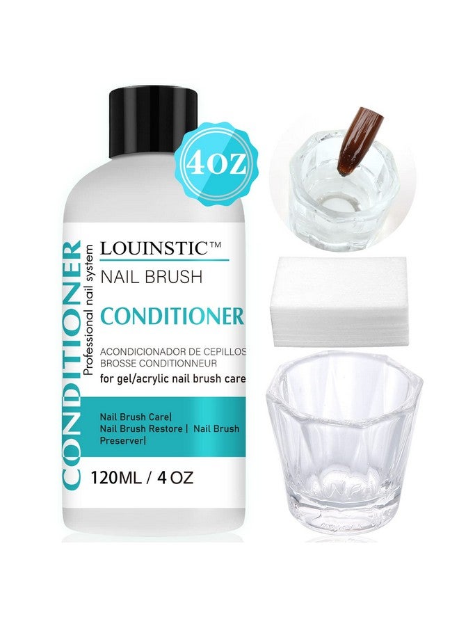 LOUINSTIC LOUINSTIC Acrylic Nail Brush Cleaner - Quickly Clean Gel/Acrylic Nail Brushes, Paint Brushes, Airbrushes, Art Tools, Nail Brush Cleaner Conditioner Preserver and Restorer 4 OZ - Image 1