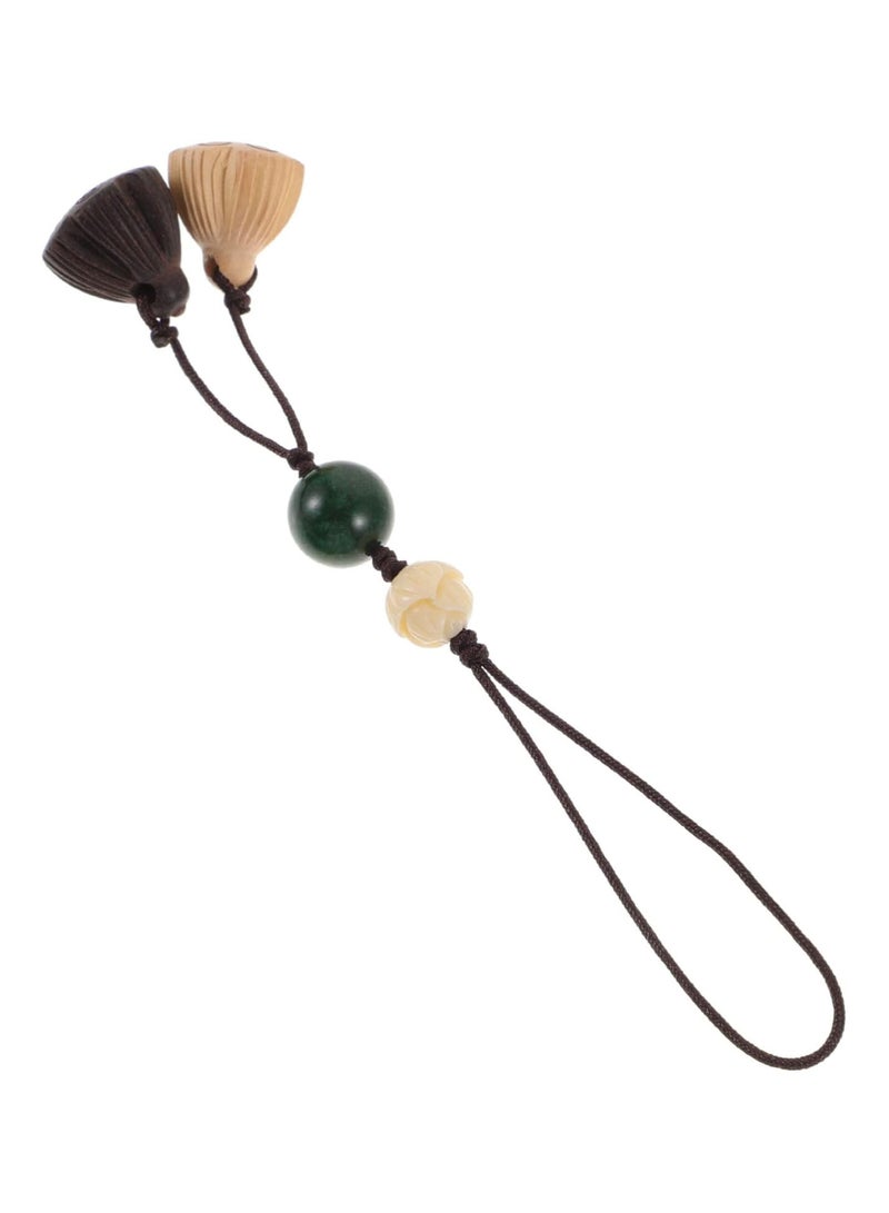 GGOOT 3pcs lotus mobile phone pendant pendants for necklaces wood trim smartphone feng shui pendant wooden pendant camera neck lanyards cell phone pendant handbag hanging ornament cute  - Image 3