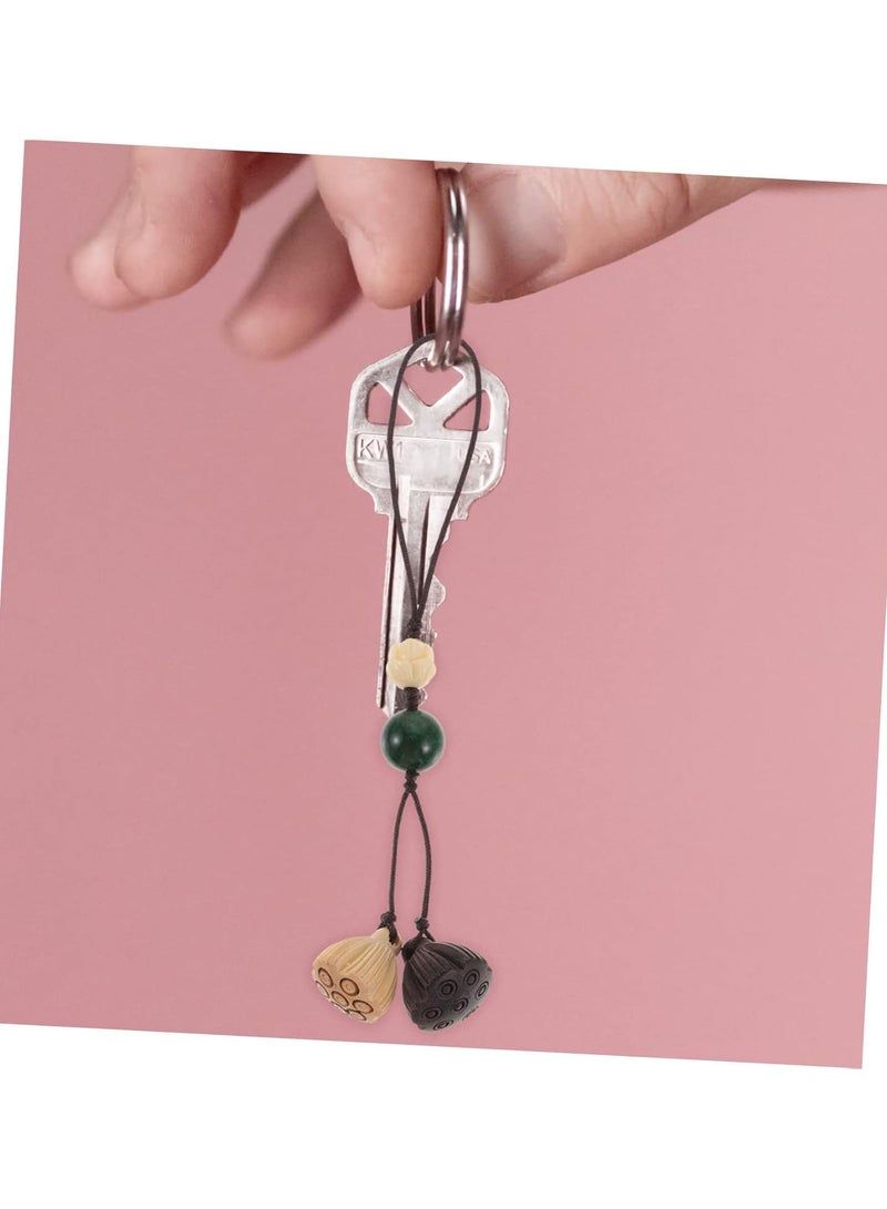 GGOOT 3pcs lotus mobile phone pendant pendants for necklaces wood trim smartphone feng shui pendant wooden pendant camera neck lanyards cell phone pendant handbag hanging ornament cute  - Image 2