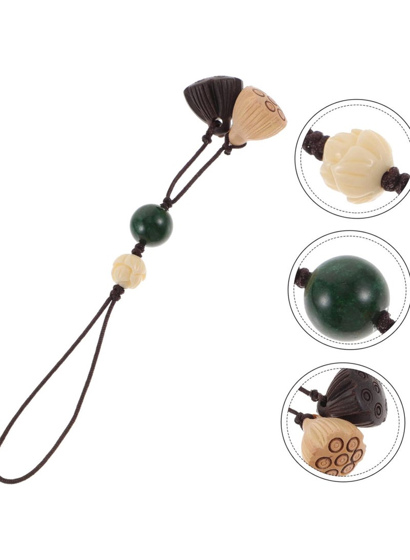 GGOOT 3pcs lotus mobile phone pendant pendants for necklaces wood trim smartphone feng shui pendant wooden pendant camera neck lanyards cell phone pendant handbag hanging ornament cute  - Image 4