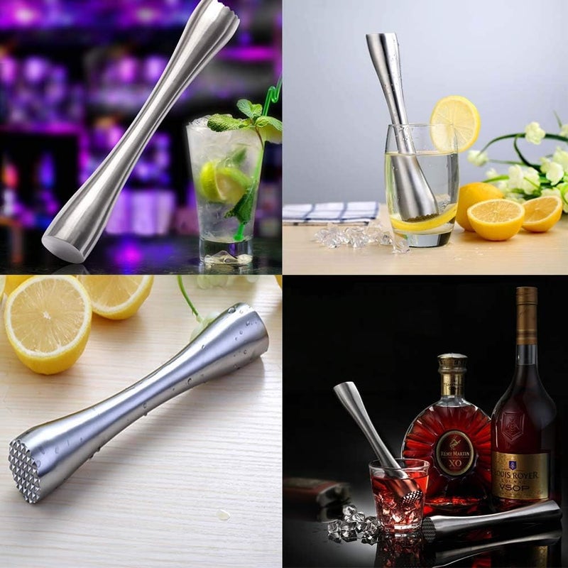 TripleLife 8" Muddler for Cocktails, Professional Stainless Steel Muddler for Old Fashioned Bitters, Creating Mojitos, Margaritas, Mint & Fruit Based Drinks- Ideal Home Bar, Bartender, Kitchen Masher Tool - Image 3