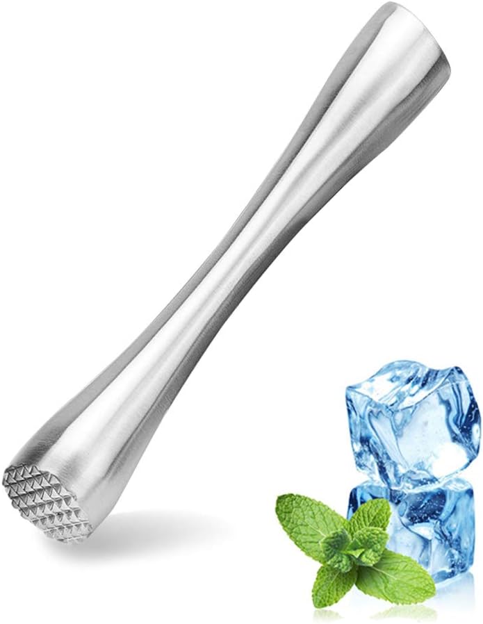 TripleLife 8" Muddler for Cocktails, Professional Stainless Steel Muddler for Old Fashioned Bitters, Creating Mojitos, Margaritas, Mint & Fruit Based Drinks- Ideal Home Bar, Bartender, Kitchen Masher Tool - Image 1