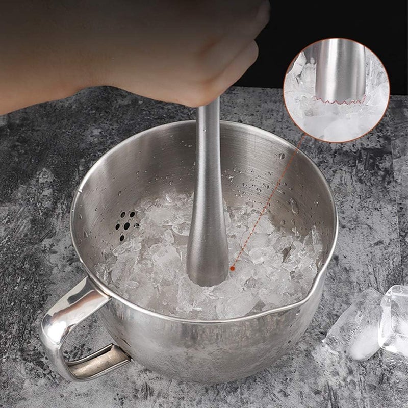 TripleLife 8" Muddler for Cocktails, Professional Stainless Steel Muddler for Old Fashioned Bitters, Creating Mojitos, Margaritas, Mint & Fruit Based Drinks- Ideal Home Bar, Bartender, Kitchen Masher Tool - Image 4