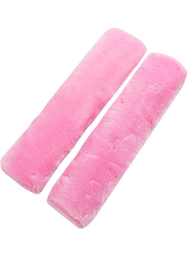 SUNTRADE Soft Faux Car Seat Belt Cover Pad, Car Safety Seat Belt Strap Shoulder Pad for Adults and Children, Suitable for Car Seat Belt, Backpack, Shoulder Bag, Set of 2 (Pink) - Image 1