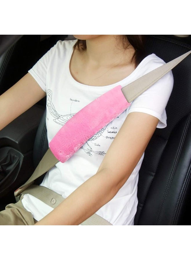 SUNTRADE Soft Faux Car Seat Belt Cover Pad, Car Safety Seat Belt Strap Shoulder Pad for Adults and Children, Suitable for Car Seat Belt, Backpack, Shoulder Bag, Set of 2 (Pink) - Image 4