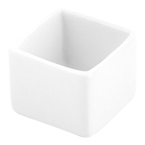 Restaurantware 1 Ounce Small Square Bowls 10 Microwave-Safe Small Appetizer Bowls - Oven-Safe Chip-Resistant White Porcelain Condiment Bowls Mini For Appetizers Or Desserts - Image 2