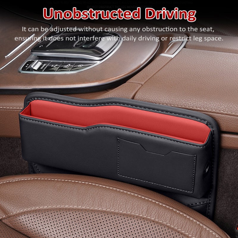 Car Seat Gap Filler Organizer Mocha Brown Pu Leather Durable Elegant - Anti-Fall Storage With Dual Charging Holes For Car Driver Passenger Seat Console Gaps - Image 5