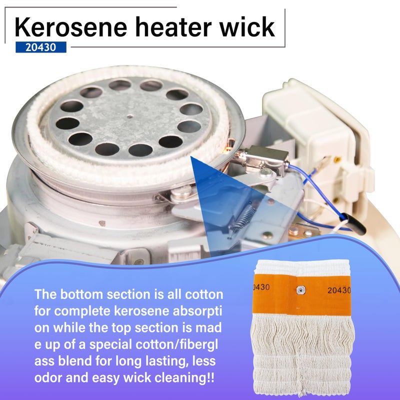 Irnyso Heater Oil Kerosene Lamp Wick 20430 5.7''Wide x 8" Long fits Duraheat DH1051 Dyna Glo WK11C8 Kero-World KW-12 Redstone WK11C8 etc - Image 5