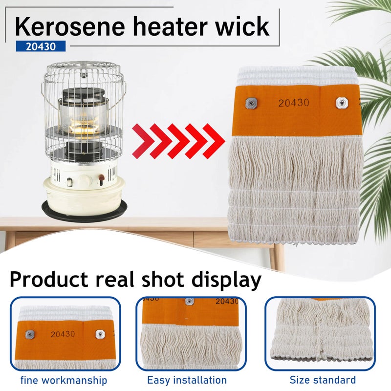 Irnyso Heater Oil Kerosene Lamp Wick 20430 5.7''Wide x 8" Long fits Duraheat DH1051 Dyna Glo WK11C8 Kero-World KW-12 Redstone WK11C8 etc - Image 2