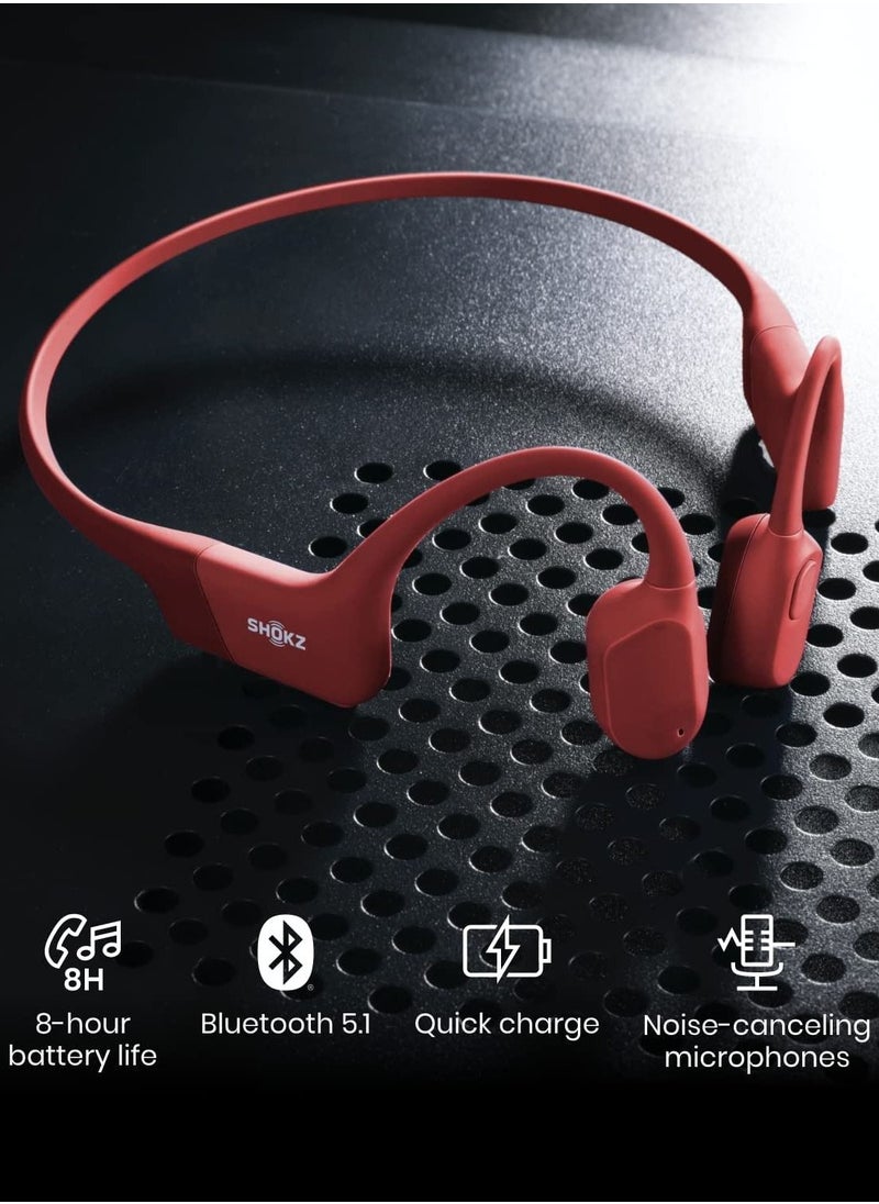 SHOKZ - سماعات الرأس الرياضية Shokz OpenRun للتمرين (أحمر) - Image 1