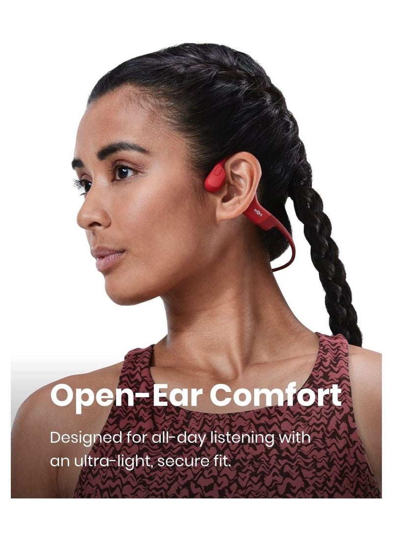 SHOKZ - سماعات الرأس الرياضية Shokz OpenRun للتمرين (أحمر) - Image 1