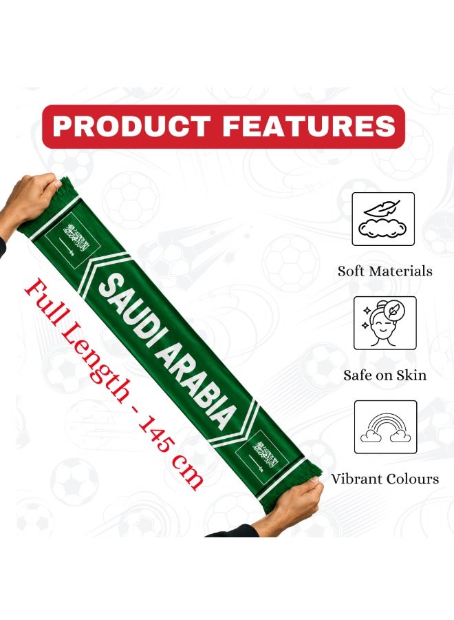 PRINTSHOP4ME Saudi Arabia Football Sports Combo Pack | Set of 4 | Flag, Scarf, Cap and Silicone Wristband | Unisex Sports Match Outdoor Wear for Men Women - Image 5