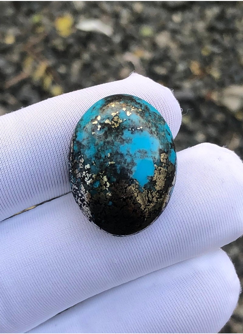 HADI - December Birthstone - Natural Turquoise with Pyrite - 40 carats - 26x19mm - Image 1