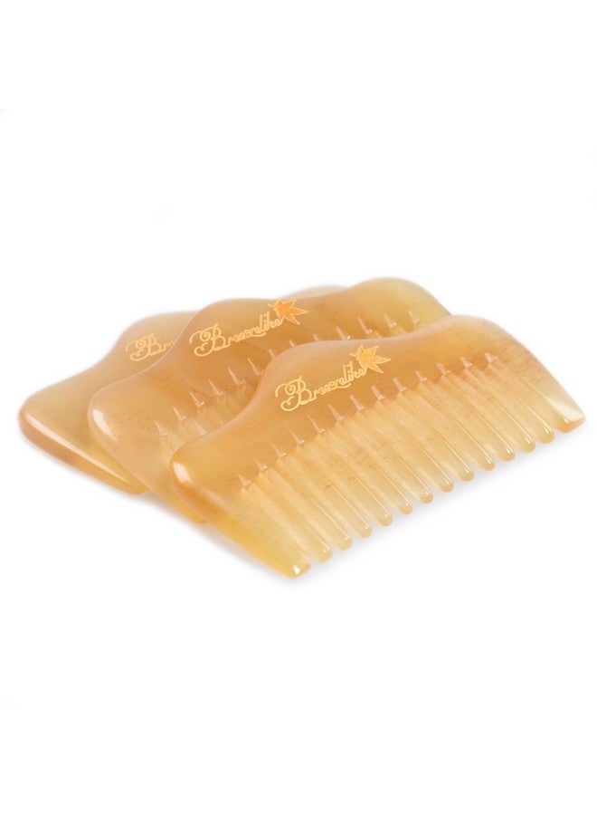 بريزلايك مشط للشعر واللحية - مشط صغير من قرون الأغنام لفك التشابك - مشط جيب واسع الأسنان بدون كهرباء ثابتة للرجال والنساء - Image 2