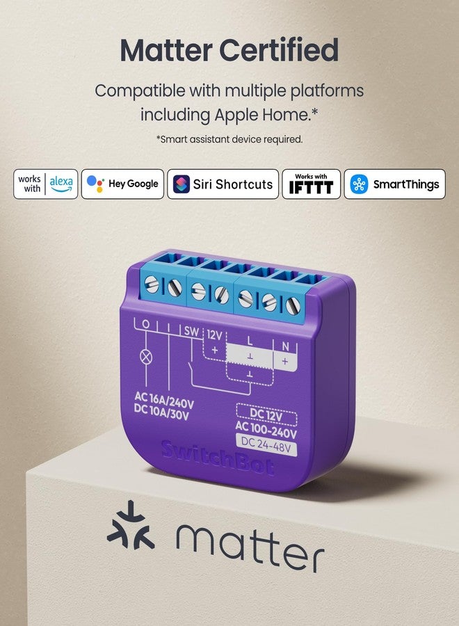 سويتش بوت مفتاح التتابع الذكي SwitchBot 1، وحدة تتابع ذكية مع محور مدمج، مفتاح Wi-Fi وBluetooth متوافق مع Alexa/Apple Homekit/Google Home/Matter Hub، 2.4 جيجاهرتز، أتمتة المنزل - Image 4