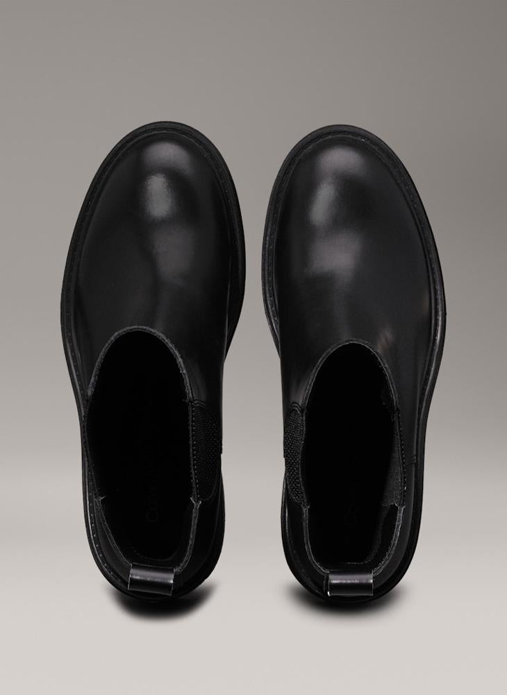 Calvin Klein Jeans Leather Chunky Heeled Chelsea Boots - Image 5